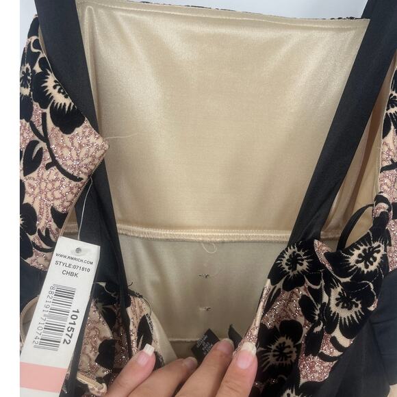 R&M Richards Y2K Velvet Mesh Dress 10 Coquette Fairy Floral Whimsigoth Glitter - Picture 8 of 11